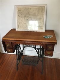 Singer sewing stand with antique base