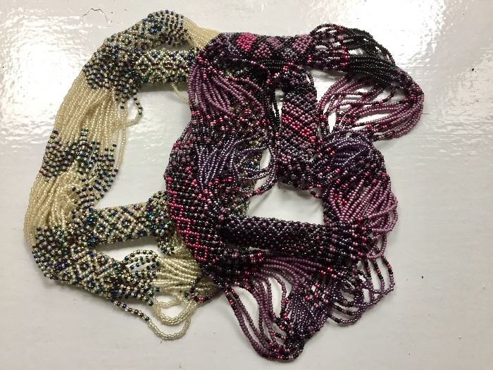Multi strand beaded necklaces