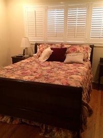 Ethan Allan Sleigh Bed, Nightstand and Dresser