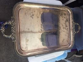 Antique Silver on Copper Platter, Circa 1800's