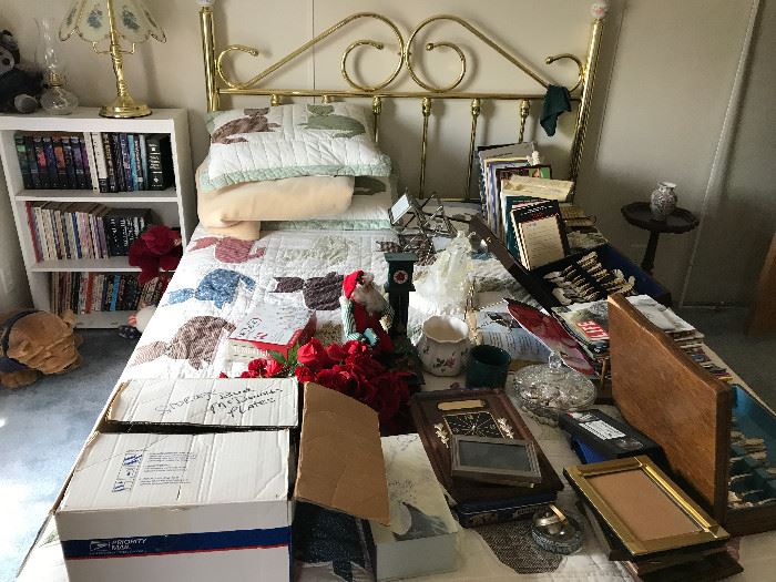 Brass Bed and Misc Items