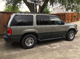 1999 Mercury Mountaineer 4X4. 210-hp V6 engine with a 5 speed automatic transmission w/OD getting on average 17mpg. Color is a 'Spruce Green' with a 'Graphite Grey' interior. One owner, 120K miles which averages to about 6,600 miles a year.. NICE!!