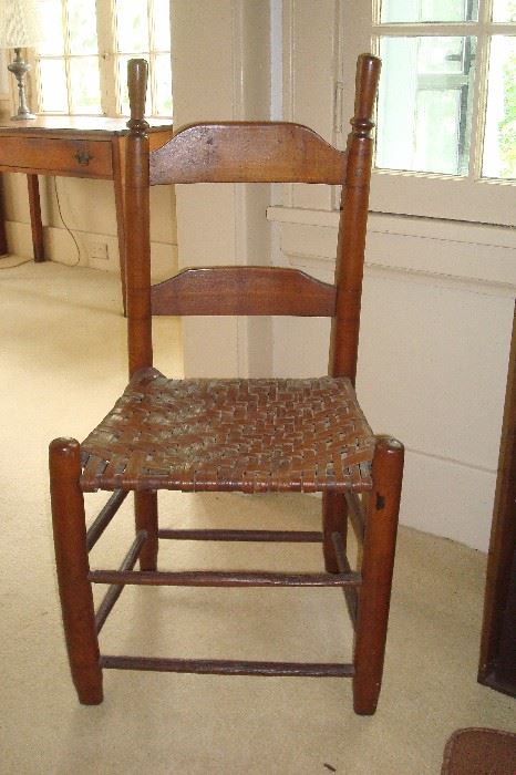 Shaker style antique rush seat chair.