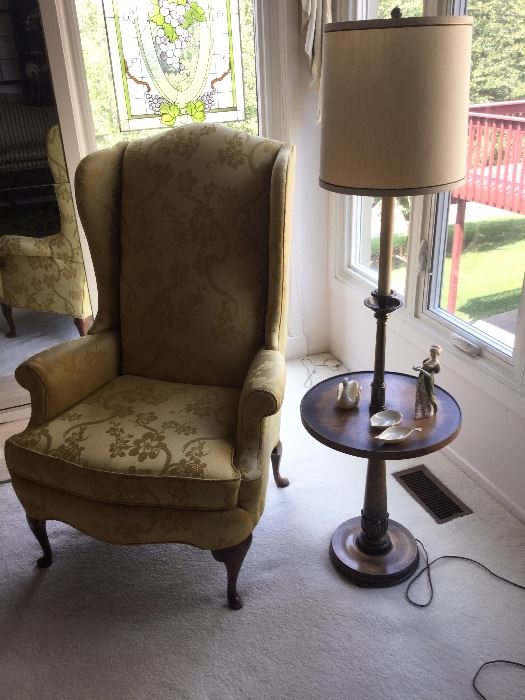 Hickory Chair wingback chair & lamp table