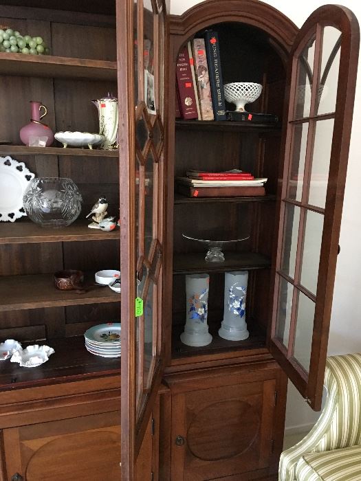 Handcrafted china cabinet, glass doors