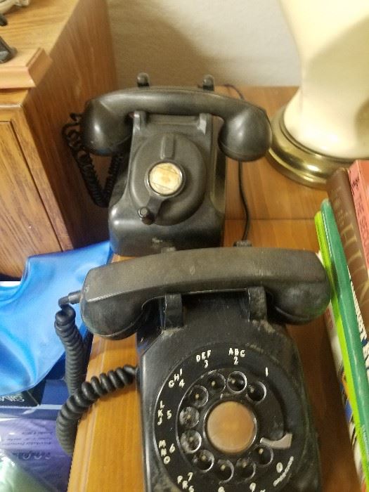Vintage rotary telephones