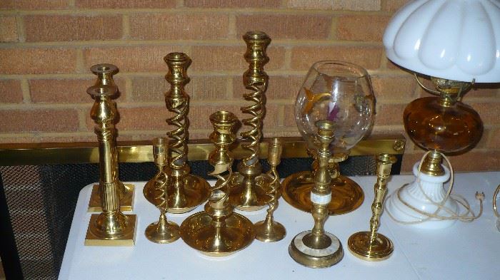 brass candle holders        lamps
