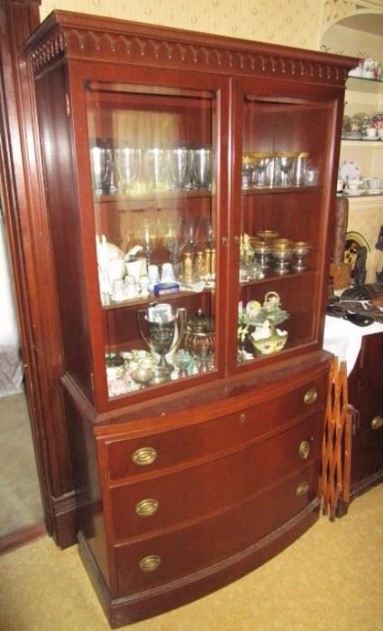 Vintage mahogany china cupboard