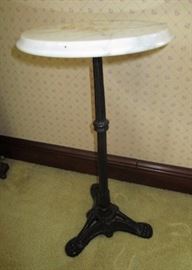 Metal base, marble top small side table