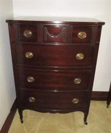 Mahogany tall chest of drawers