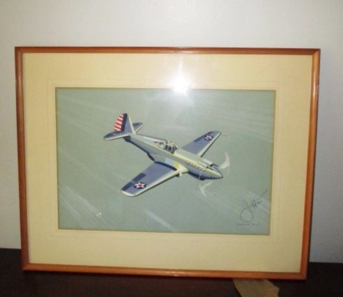 Signed airplane print