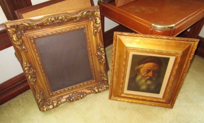 Antique frames, framed prints