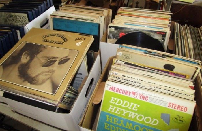 Vintage records, in various condition