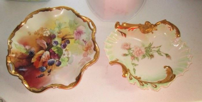 Hand painted/signed porcelain trays