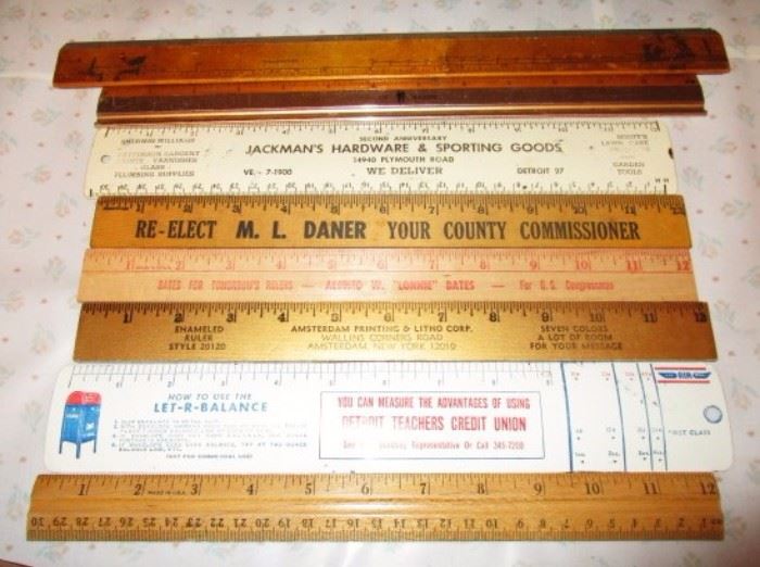 Advertising and vintage rulers