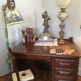 Antique Desk ~ Great Condition ~ Jadeite Floor Lamp