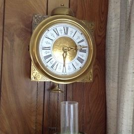 Brass Wall Clock ~ A. S. Severin, Holland with Weights