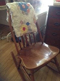 Sewing Rocker and Quilt Top