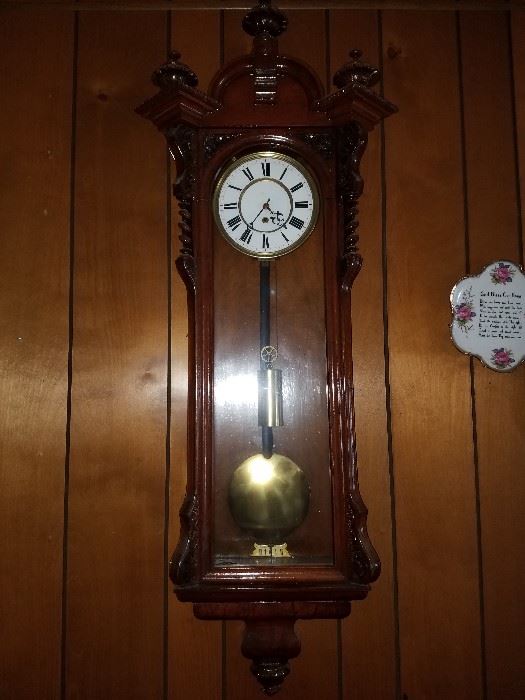 Vintage wall and mantle clocks and clock parts