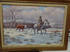 Artist: George Dabich, "Early Calf", Oil on Pre-Stretched Canvas