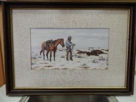 Artist: George Dabich, "Waiting for the Skinners", 1968, Gouche on illustration board