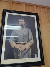 Artist: J. M. Garner 1973, Portrait of Nathan Bedford Forrest, Lithograph