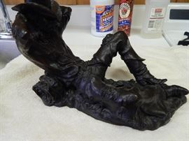 Artist: Rusty Phelps, "Relaxing", Bronze Sculpture