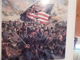 Artist: Don Trolani, "Eagles of the Eighth" Authentic Work, Double Signed, Lithograph