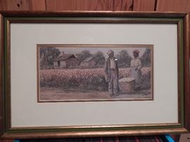 Artist: William Aiken Walker 1838-1921, Untitled, Blacks Standing on Road by Cotton Patch, Lithograph