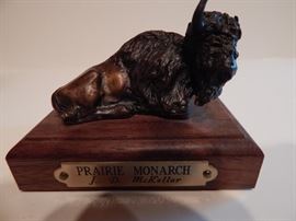 Artist: J.D. McKellar, "Prairie ", Bronze Sculpture, Authentic Piece, Double Signed, Lost Wax Process