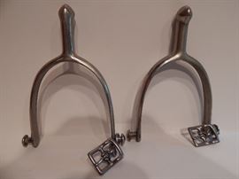 Pair of English Style Spurs, Nickel Silver, Made in USA