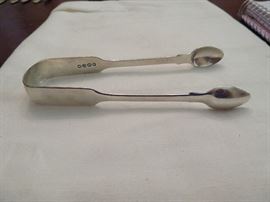 Sterling Silver Ice Tongs, British Sterling Silver Used up Until 1964