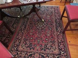 Oriental Handmade Rug, Persia, Semi Antique Persian Lilihan Oriental Rug, Black Border With Various Warm Colors,