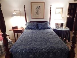 Poster Bed With Carved Post at Foot and Turned Post at Head, Full Size