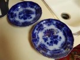 Shanga Pattern--i Flow Blue Plates
