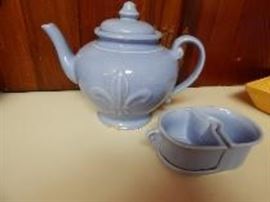 Shawnee Pottery Pitcher and Condiment Bowl