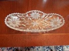 Cut Glass Oblong Bowl