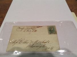 North Carolina Document--Murfreesboro, NC
This is a stamped letter with a Confederate stamp