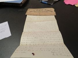 Mississippi Documents--Lowndes County, MS
This is an Adams Express Company Western Division document with cover envelope. This dates to Civil war era.