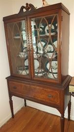 Antique china cabinet with matching buffet