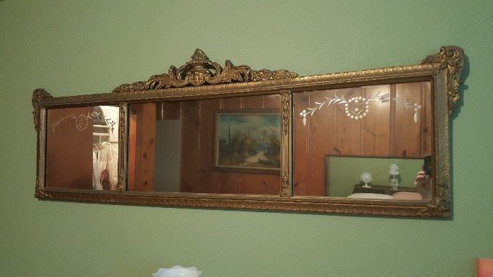 Early 1900s etched mirror