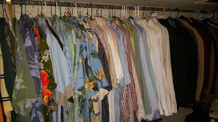 Many nice mens clothes...shirts mainly are large or XL sizes