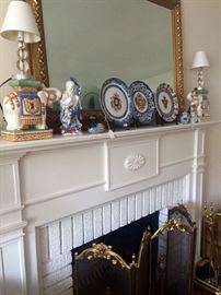 Lovely designer accessories...and a stunning mantle mirror!