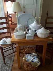 I love Ironstone and white pottery from every decade and vintage maple...and I loved it before Martha Stewart did!