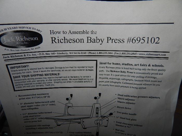 Richeson Baby Printing Press #695102