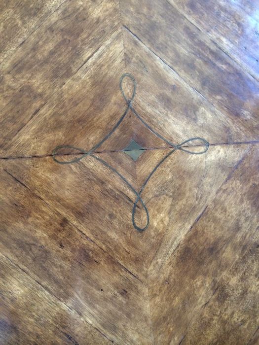 Emanuel Morez Palladio Dining Table, Detail from Dining Table, Inlaid Brass