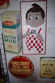 Two to three feet metal Advertising Signs Bob's Big Boy Arden milk Etc