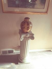 Corinthian style Pedestal & Ornate Jar