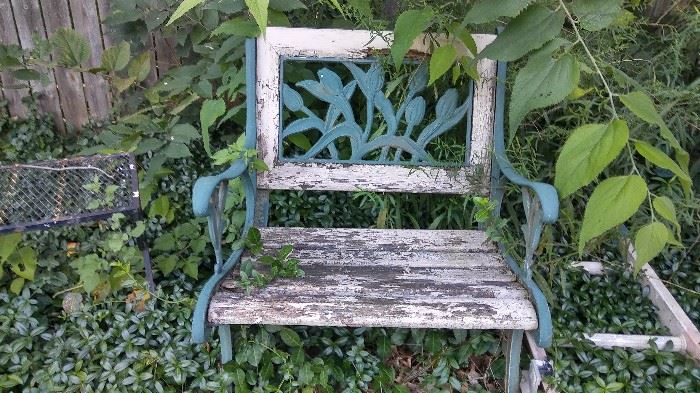 Iron & Wood Chair/bench