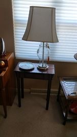 Small Side table w/drawer & Table Lamp.